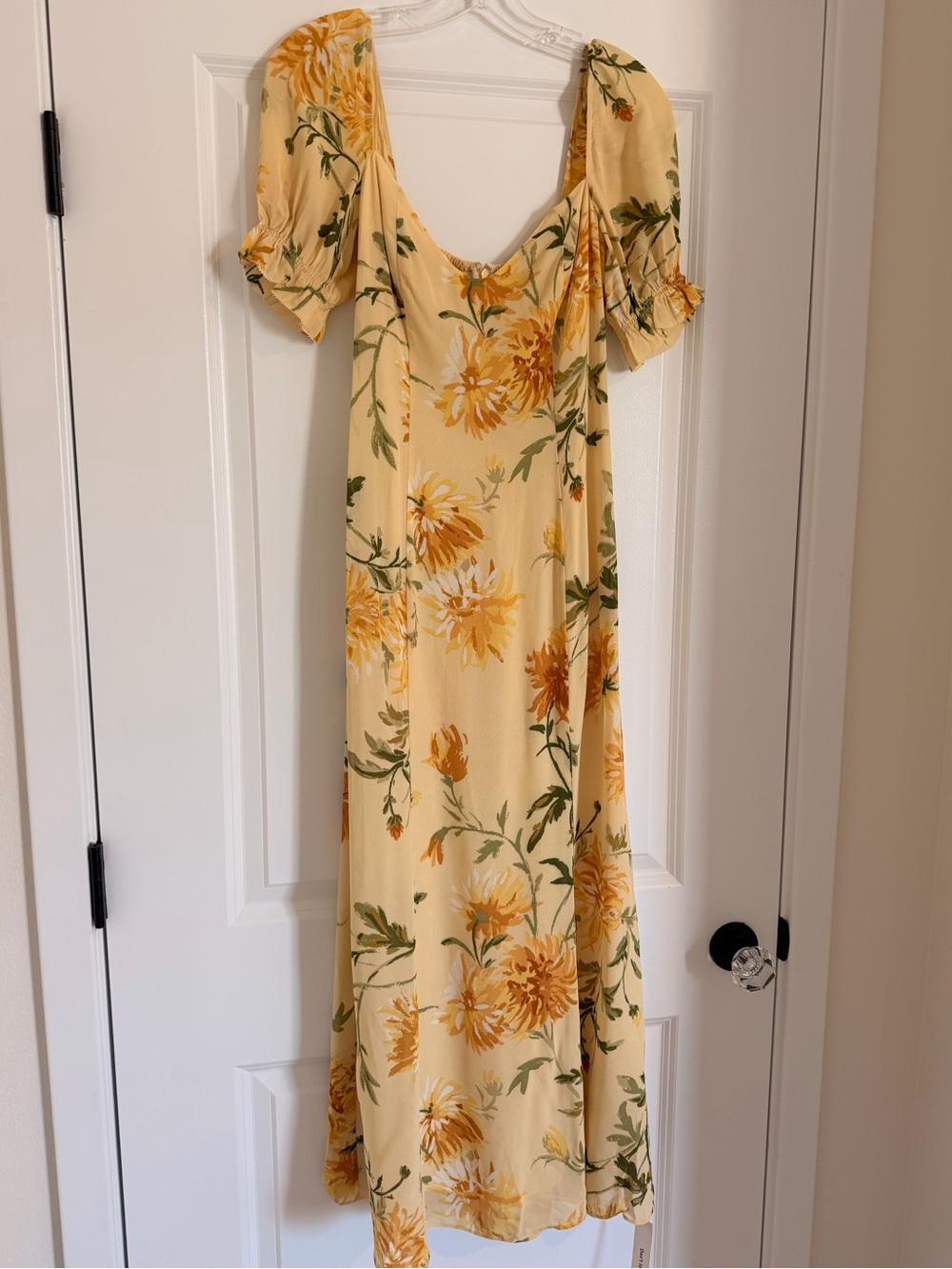 NWT Reformation Gloria Floral Yellow Puff Sleeve Maxi Dress (Size 2) - Picture 3 of 14